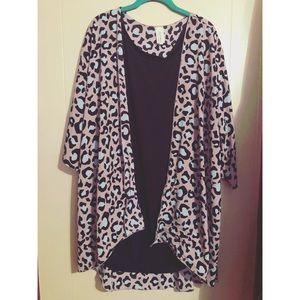 Blush leopard kimono cardigan